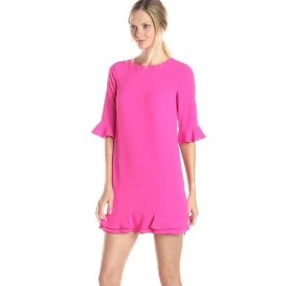 Cece by Cynthia Steffe pink ruffle dress size 6 - Picture 1 of 1